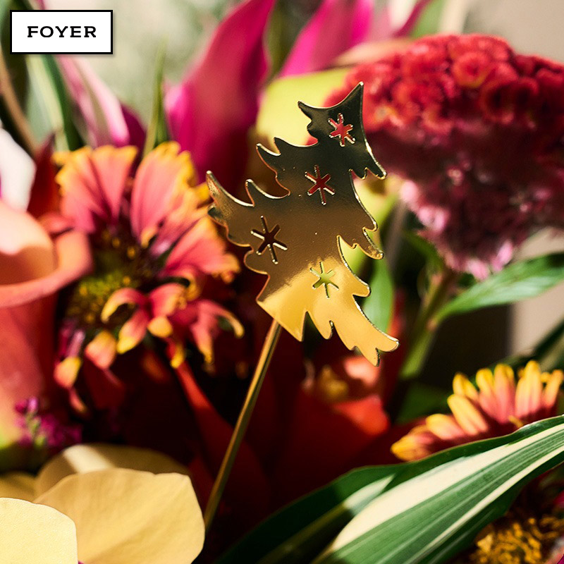 ■FOYER（ホワイエ）■■クリスマスグッズ■■2026X'mas　新作■　SN メタルツリーピックシャイニー ゴールド　5本セット