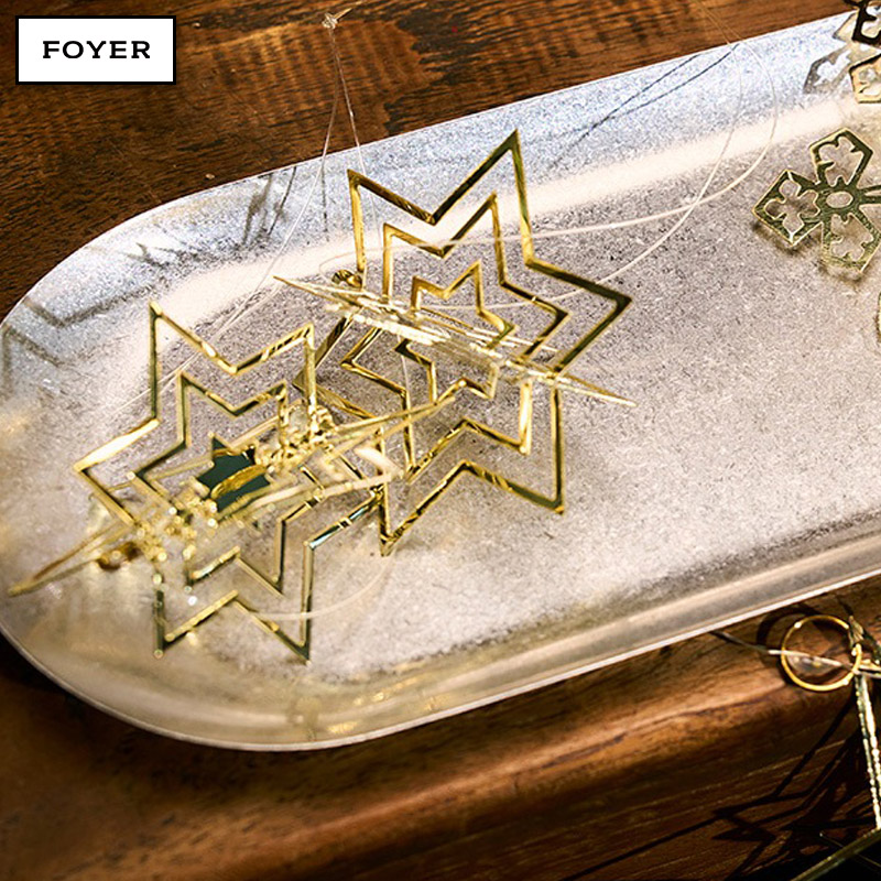 ■FOYER（ホワイエ）■■クリスマスグッズ■■2026X'mas　新作■　SN メタルオーナメントスターズシャイニー　ゴールド　2個セット
