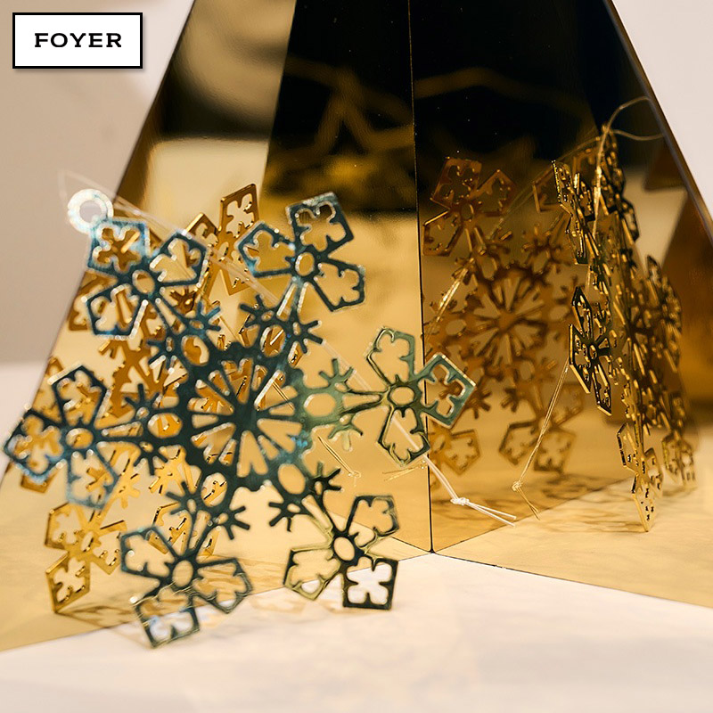 ■FOYER（ホワイエ）■■クリスマスグッズ■■2026X'mas　新作■　SN メタルオーナメントスノーフレークシャイニー　ゴールド
