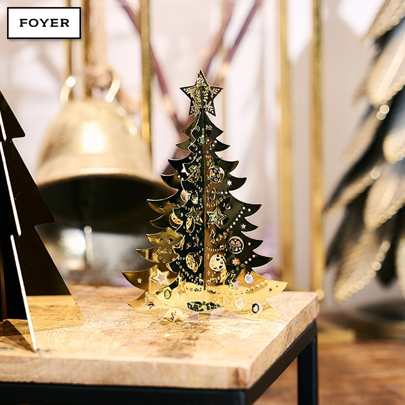 ■FOYER（ホワイエ）■■クリスマスグッズ■■2026X'mas　新作■　SN メタルスターデコツリーシャイニー　ゴールド