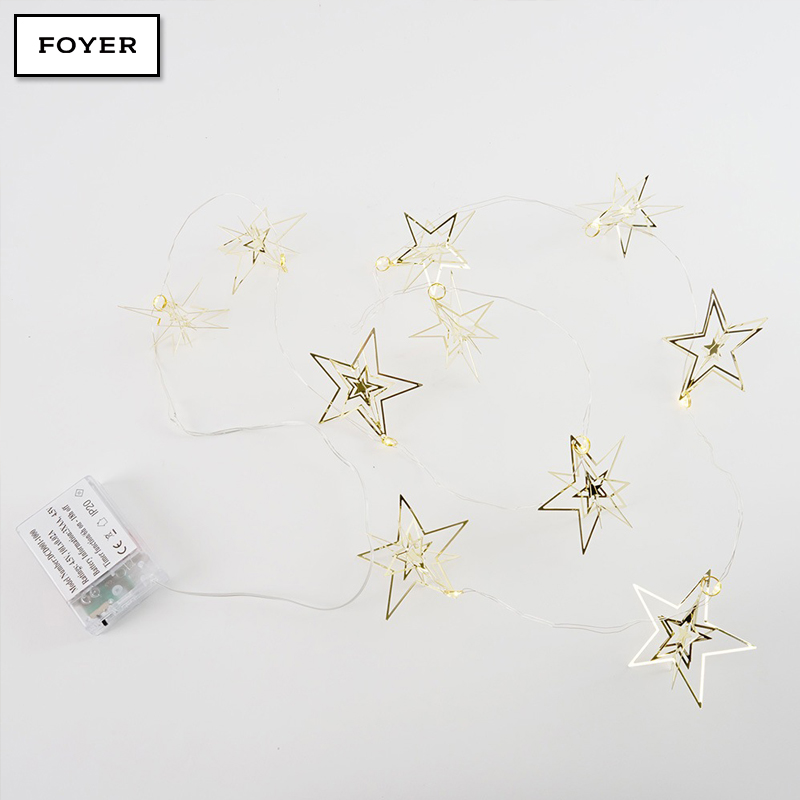 ■FOYER（ホワイエ）■■クリスマスグッズ■■2026X'mas　新作■　SN メタルガーランドスターライト　10LED付き