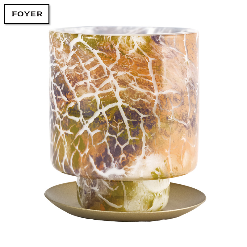 ■FOYER（ホワイエ）■■2026SS　新作■　DG ガラスステップポット＆ソーサー　クラックライト