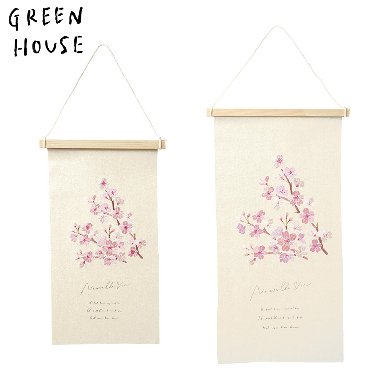 ■GREEN HOUSE(グリーンハウス）■　刺繍タペストリー　桜の枝
