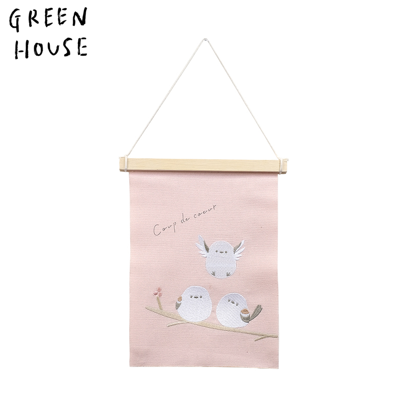 ■GREEN HOUSE(グリーンハウス）■■X'mas■　刺繍ミニタペストリー　シマエナガ
