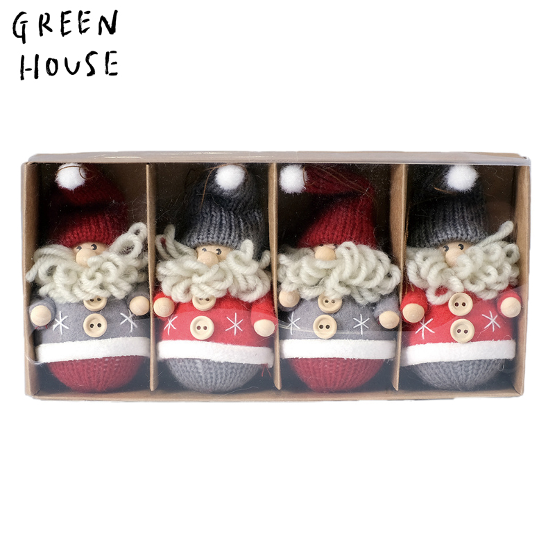 ■GREEN HOUSE(グリーンハウス)■■X'mas■ ふわふわフェルトオーナメントBOX まんまるサンタ