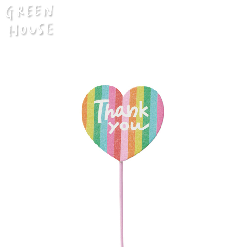 ■GREEN HOUSE(グリーンハウス）■■母の日特集■　木製プレートピック　レインボー　Thank you