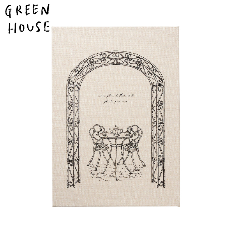 ■GREEN HOUSE(グリーンハウス）■■2024SS　新作■　キャンバスボード　花園でお茶会