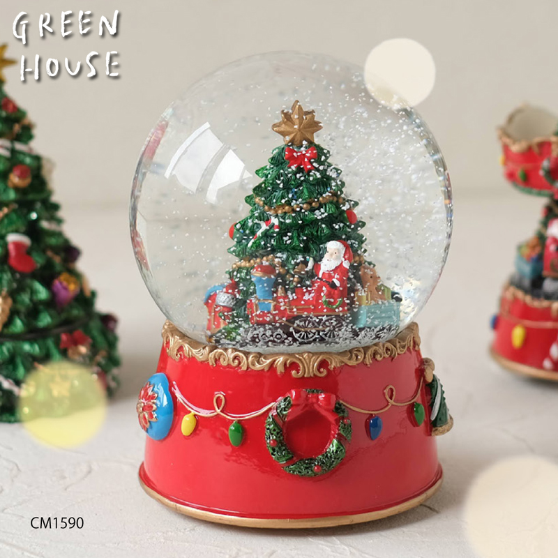 ■GREEN HOUSE(グリーンハウス）■■2024X'mas　先行予約■　レジンツリーオルゴール　スノードーム