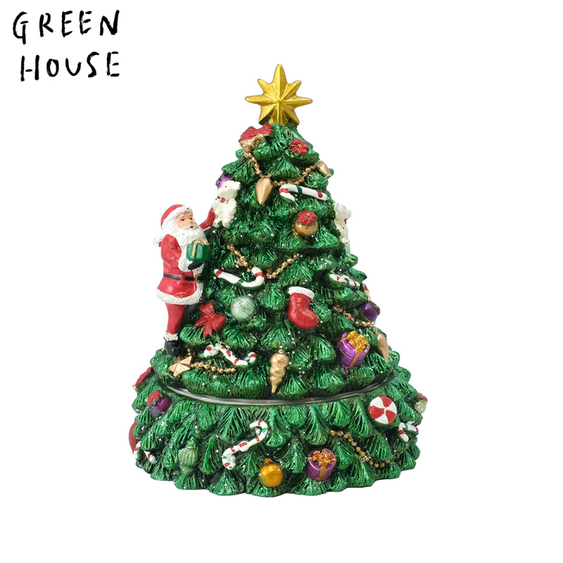 ■GREEN HOUSE(グリーンハウス）■■2024X'mas　先行予約■　レジンツリーオルゴール　ツリー