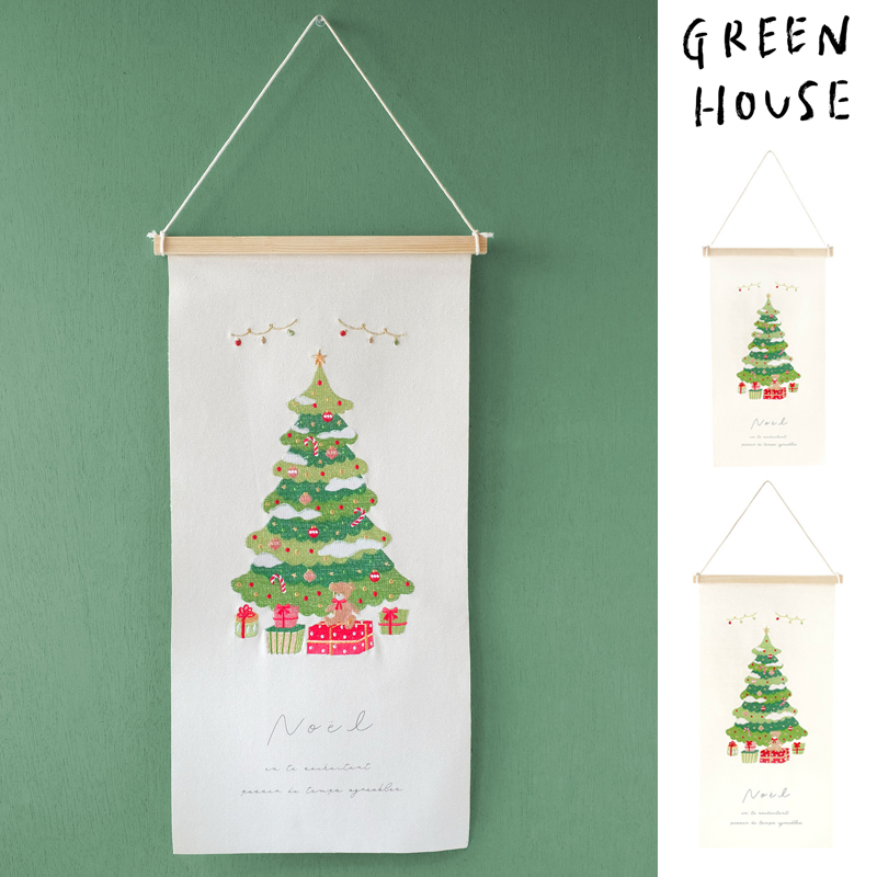 ■GREEN HOUSE(グリーンハウス）■■2024X'mas　新作■　刺繍タペストリー　ツリー