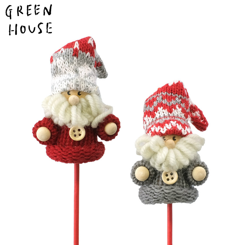 ■GREEN HOUSE(グリーンハウス)■■X'mas■ ふわふわピック ノルディックミニサンタ(2種×各6本)