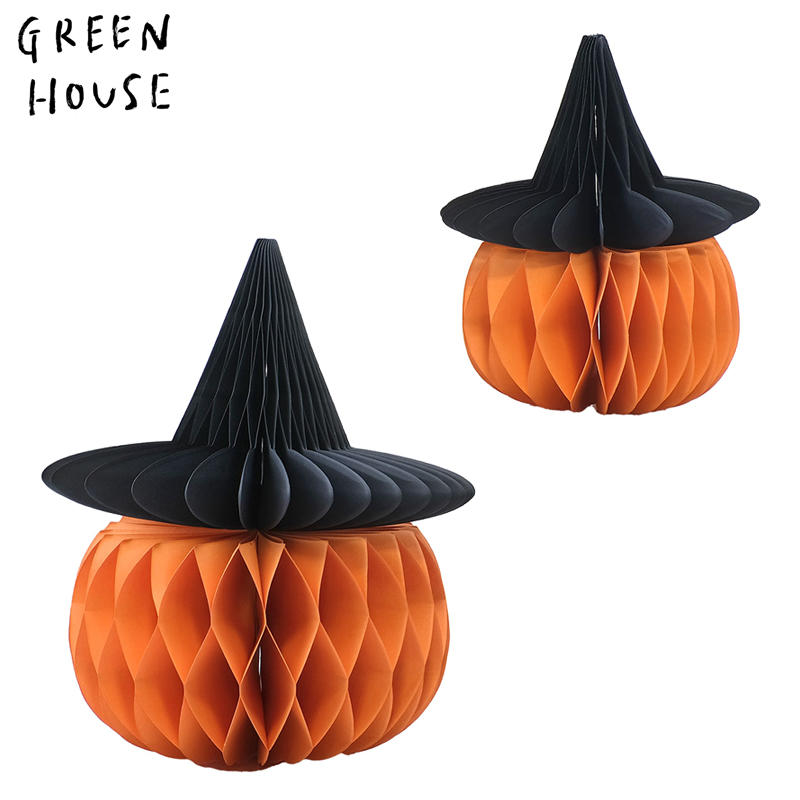 ■GREEN HOUSE(グリーンハウス）■■2025ハロウィン　先行予約■　ハニカムオーナメント　かぼちゃ