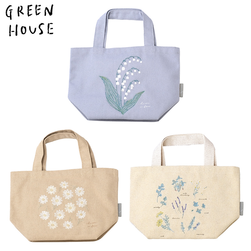 ■GREEN HOUSE(グリーンハウス）■■2025SS　新作■　刺繍ミニトートバッグ　フラワー