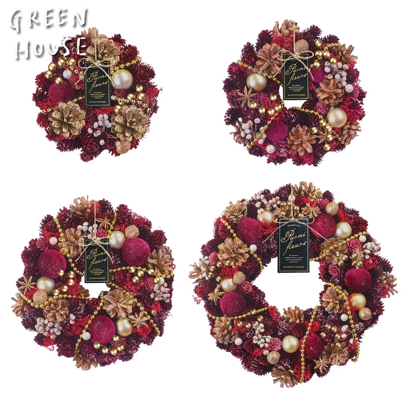■GREEN HOUSE(グリーンハウス）■■2025X'mas　先行予約■　ナチュラルリース　リーガルレッド