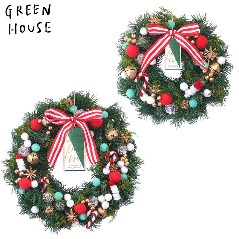 ■GREEN HOUSE(グリーンハウス）■■2025X'mas　先行予約■　ナチュラルリース　ホームメイドクリスマス