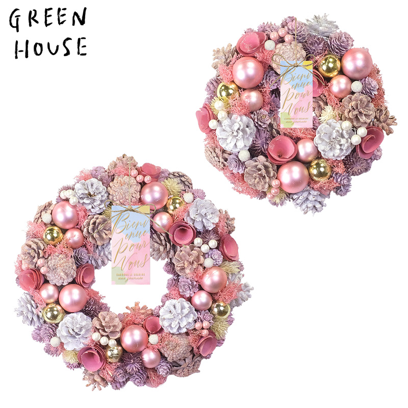 ■GREEN HOUSE(グリーンハウス）■■2025X'mas　先行予約■　ナチュラルリース　ピーチルミナス