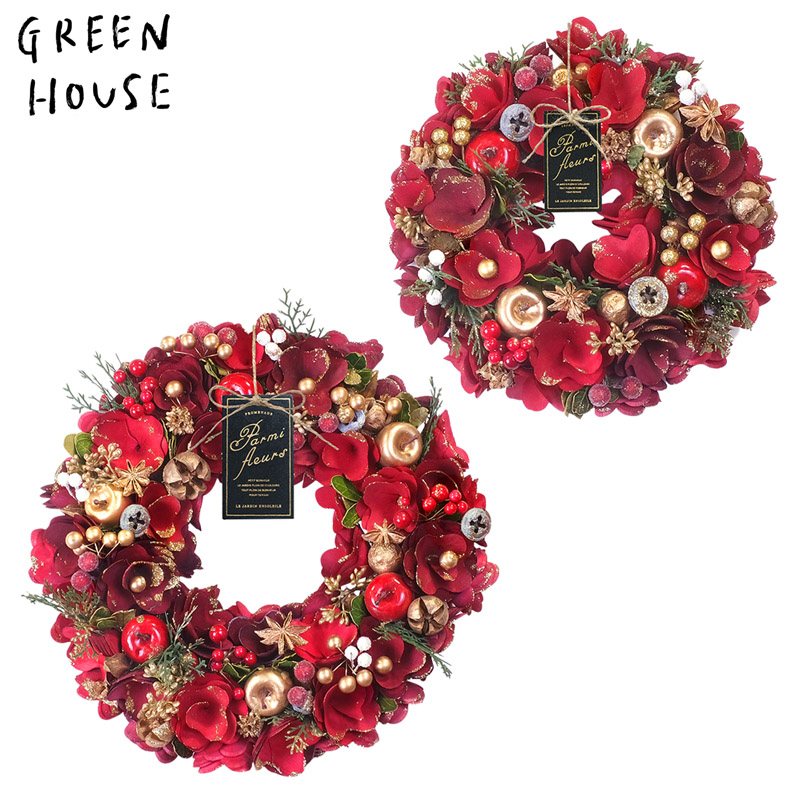 ■GREEN HOUSE(グリーンハウス）■■2025X'mas　先行予約■　ナチュラルリース　ルージュクリスマス