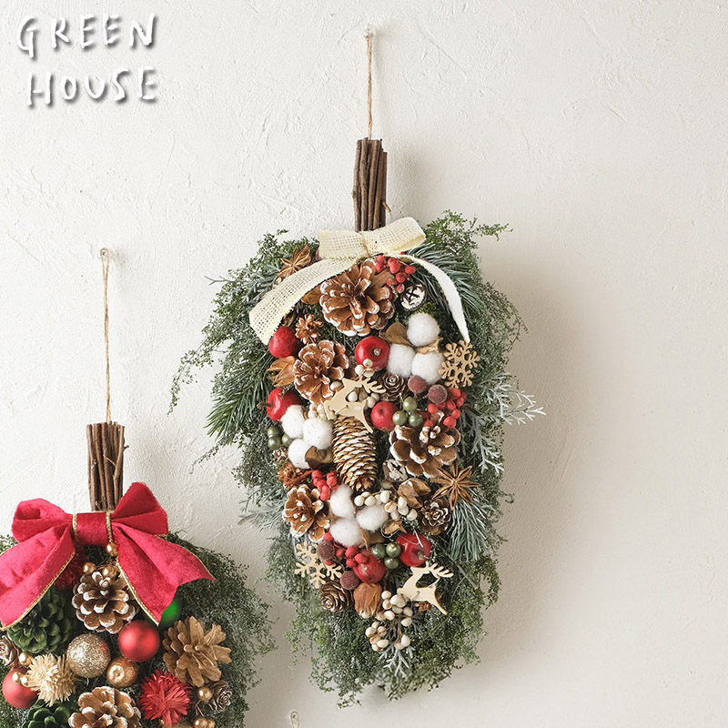 ■GREEN HOUSE(グリーンハウス）■■2025X'mas　先行予約■　ナチュラルスワッグ