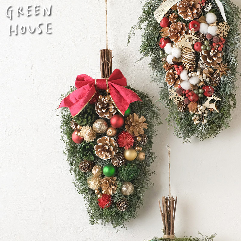 ■GREEN HOUSE(グリーンハウス）■■2025X'mas　先行予約■　ナチュラルスワッグ　パーツラメ