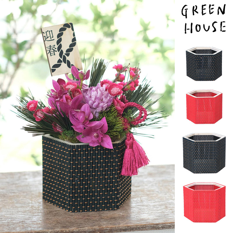 ■GREEN HOUSE(グリーンハウス）■■2026　お正月グッズ　先行予約■　竹林ポット　六角