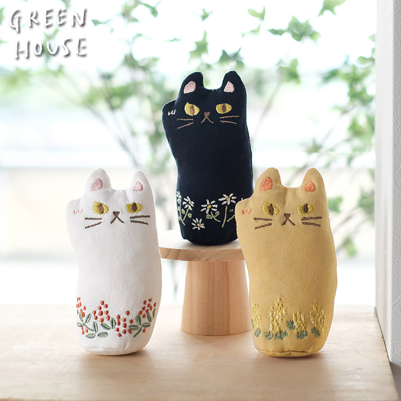 ■GREEN HOUSE(グリーンハウス）■■2026　お正月グッズ　先行予約■　刺繍オーナメント　猫