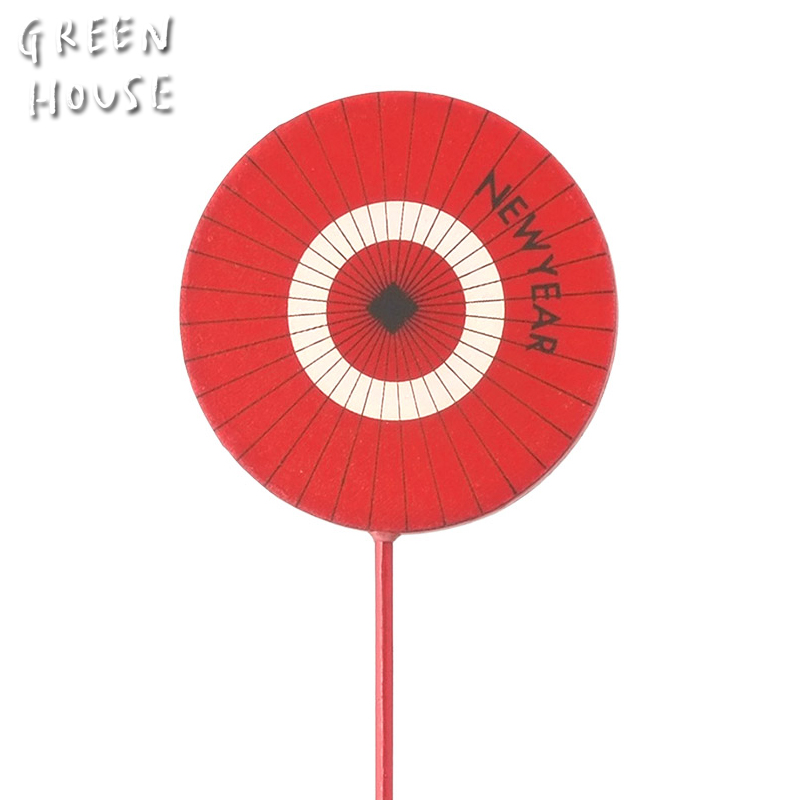 ■GREEN HOUSE(グリーンハウス）■■2026　お正月グッズ　先行予約■　木製プレートピック　和傘
