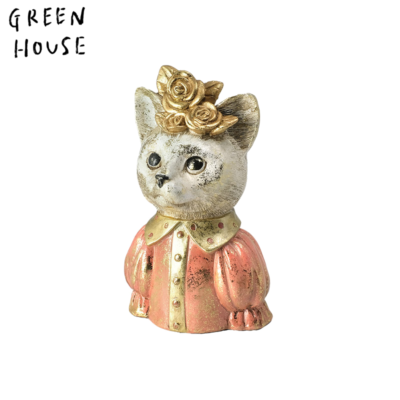 ■GREEN HOUSE(グリーンハウス）■■2025AW　先行予約■　ロイヤルキャットオーナメント　ピンクドレス