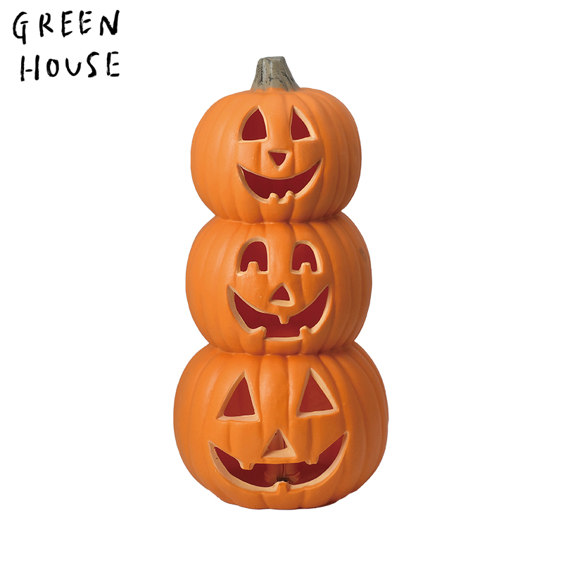 ■GREEN HOUSE(グリーンハウス）■■2026ハロウィン　先行予約■　HWディスプレイライト　3段かぼちゃスマイル