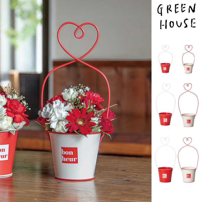 ■GREEN HOUSE(グリーンハウス）■■2026SS　先行予約■　ネオレッドバイカラーブリキ　ハート　手付き