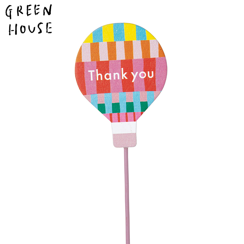 ■GREEN HOUSE(グリーンハウス）■■2026SS　新作■　木製プレートピック　気球　thank you