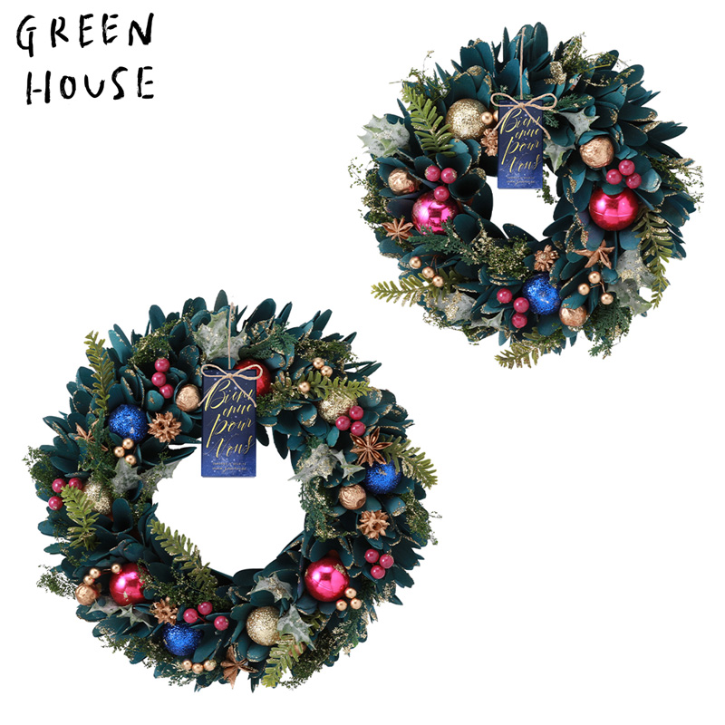 ■GREEN HOUSE(グリーンハウス）■■2026X'mas　先行予約■　ナチュラルリース　ディープシー・ルミナ