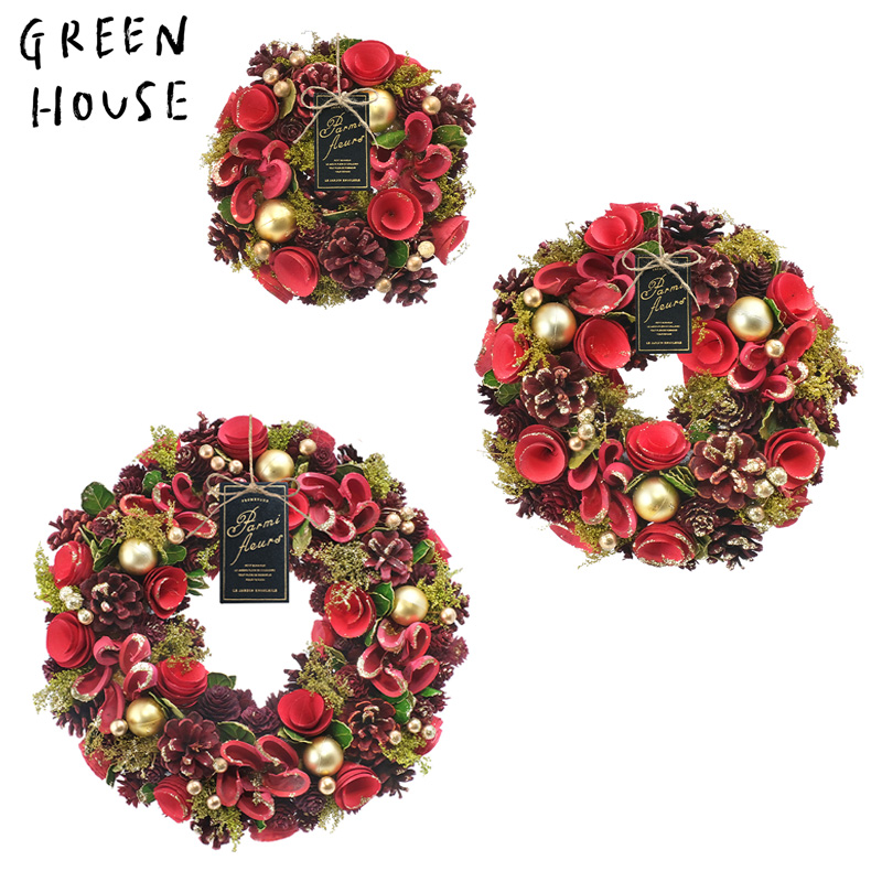■GREEN HOUSE(グリーンハウス）■■2026X'mas　先行予約■　ナチュラルリース　レッドゴージャス
