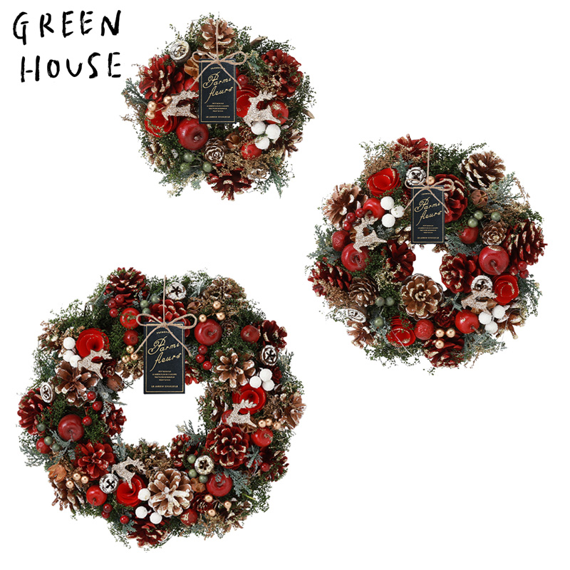 ■GREEN HOUSE(グリーンハウス）■■2026X'mas　先行予約■　ナチュラルリース　リトルライトフォレスト