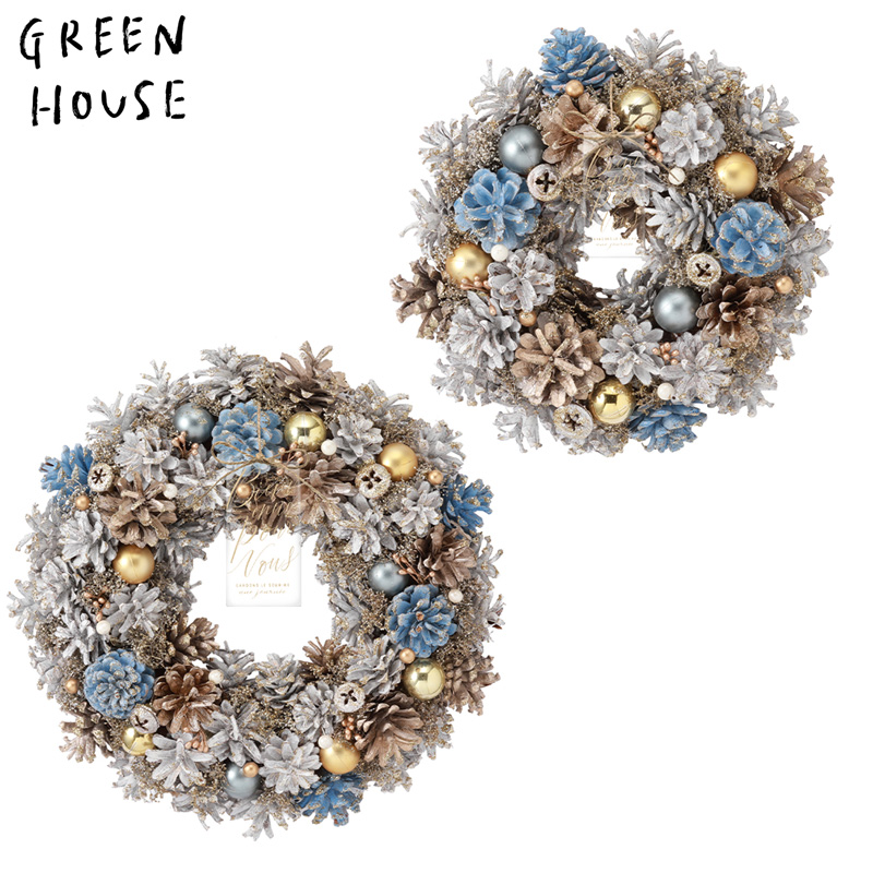 ■GREEN HOUSE(グリーンハウス）■■2026X'mas　先行予約■　ナチュラルリース　アクアスパークル
