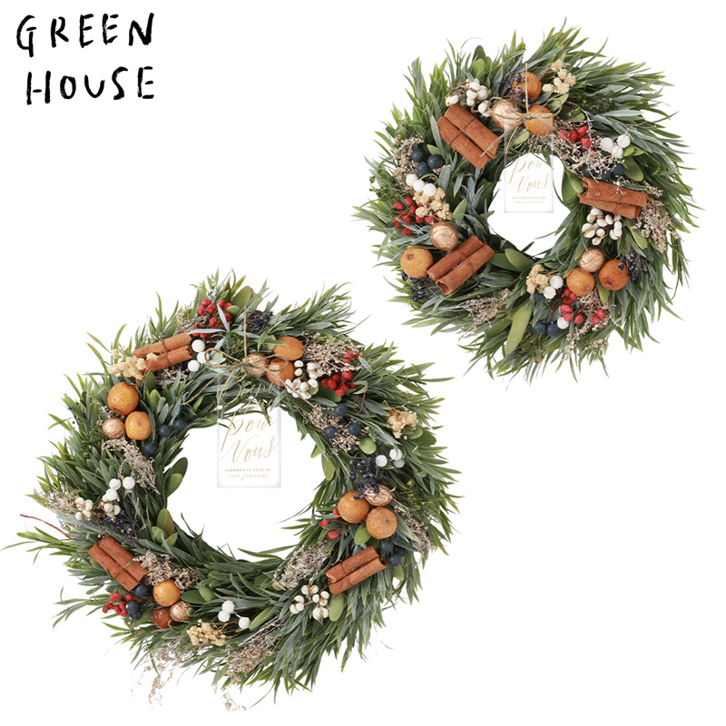 ■GREEN HOUSE(グリーンハウス）■■2026X'mas　先行予約■　ナチュラルリース　シャビークリスマス
