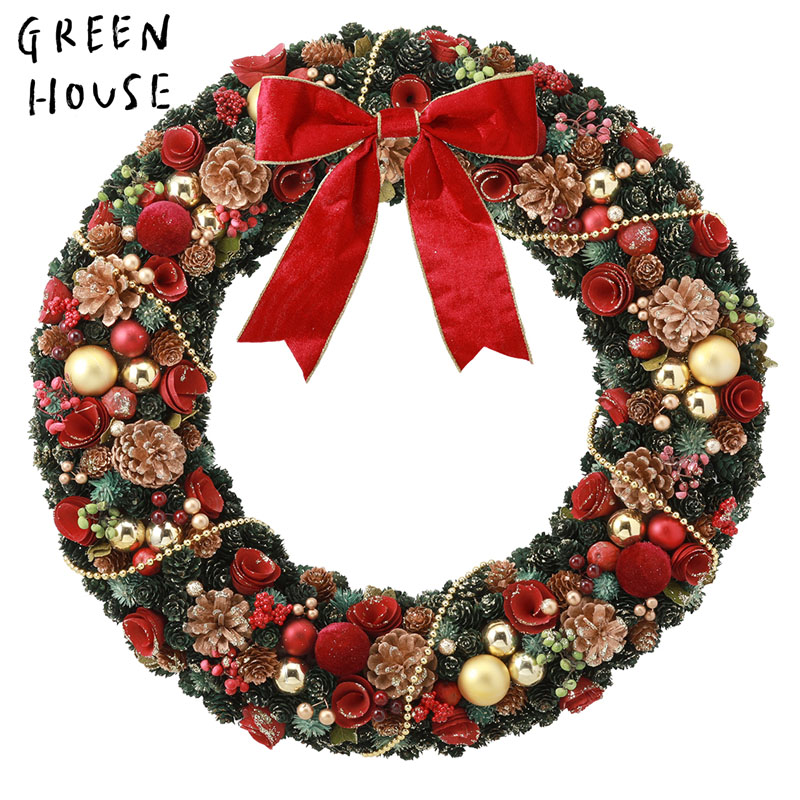 ■GREEN HOUSE(グリーンハウス）■■2026X'mas　先行予約■　ナチュラルリース　BIGサイズ　クリスマスマーケット