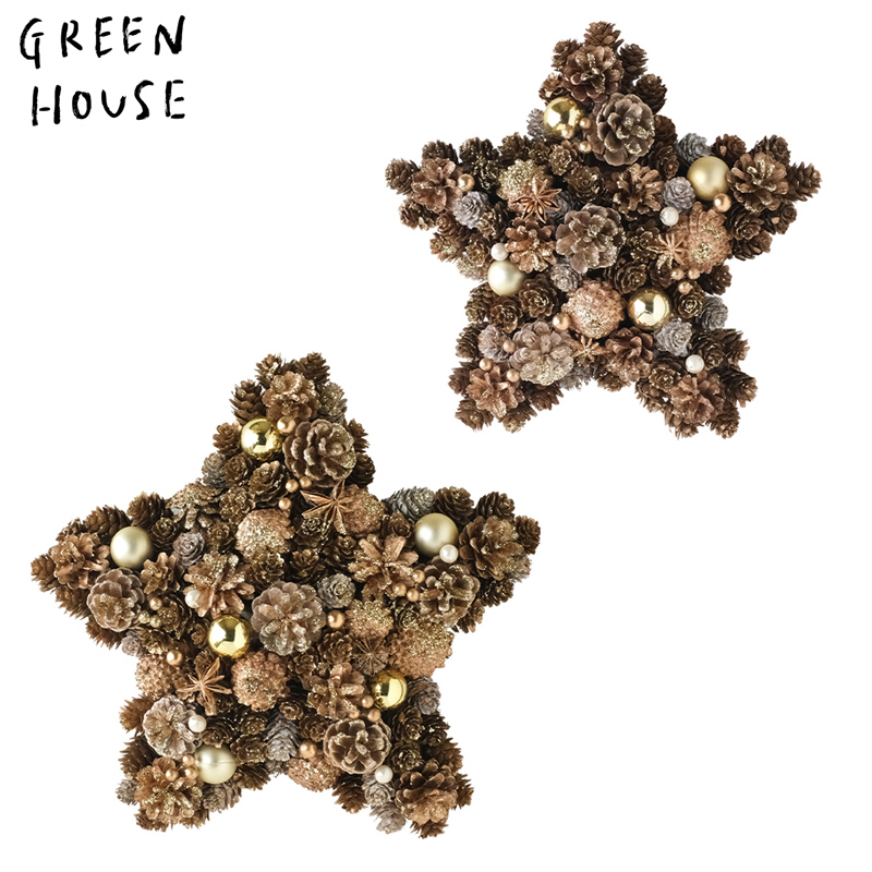 ■GREEN HOUSE(グリーンハウス）■■2026X'mas　先行予約■　ナチュラルリース スター　スターシャイン