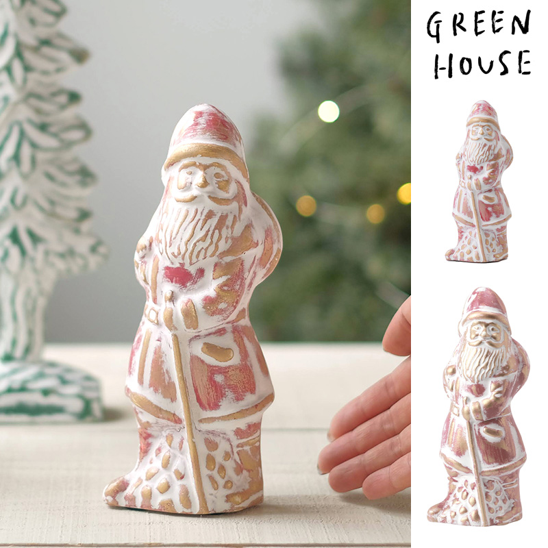 ■GREEN HOUSE(グリーンハウス）■■2026X'mas　先行予約■　木彫り風サンタ