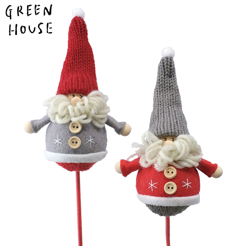 ■GREEN HOUSE(グリーンハウス）■■2026X'mas　先行予約■　ふわふわピック　まんまるサンタ（2種×各6本）