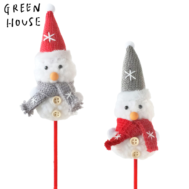 ■GREEN HOUSE(グリーンハウス）■■2026X'mas　先行予約■　ふわふわピック　エアリースノーマン（2種×各6本）