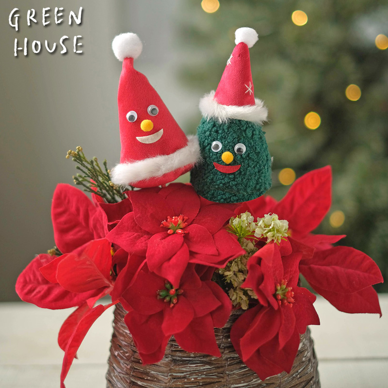 ■GREEN HOUSE(グリーンハウス）■■2026X'mas　先行予約■　ふわふわピック　サンタハット&ツリー（2種×各6本）