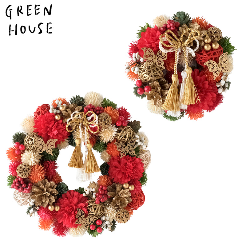 ■GREEN HOUSE(グリーンハウス）■■2027お正月グッズ　先行予約■　ジャパネスクリース　胡蝶の舞