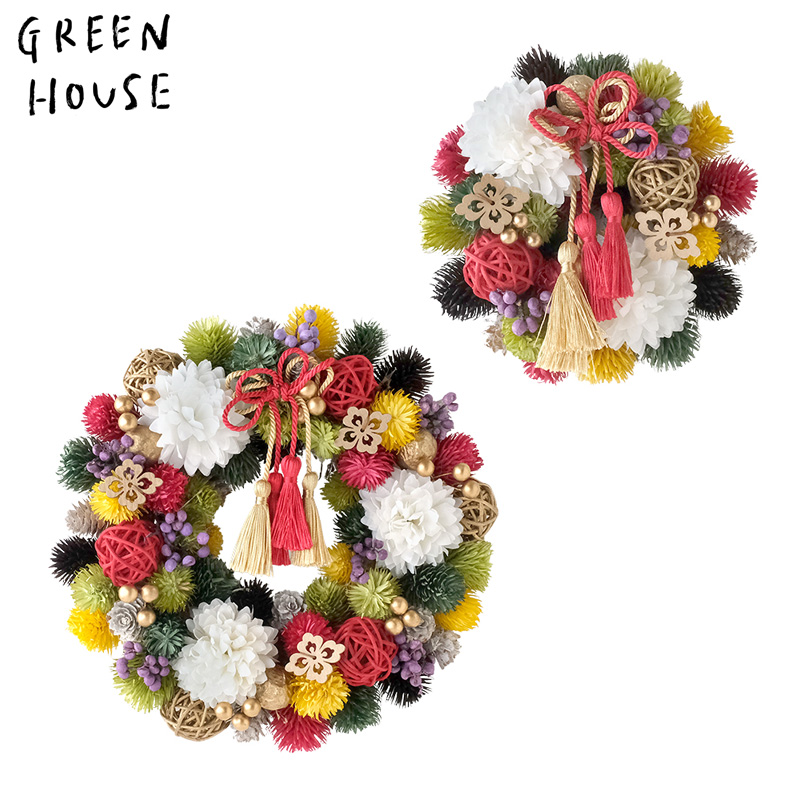 ■GREEN HOUSE(グリーンハウス）■■2027お正月グッズ　先行予約■　ジャパネスクリース　五色の華やぎ