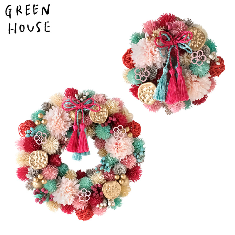 ■GREEN HOUSE(グリーンハウス）■■2027お正月グッズ　先行予約■　ジャパネスクリース　花うらら