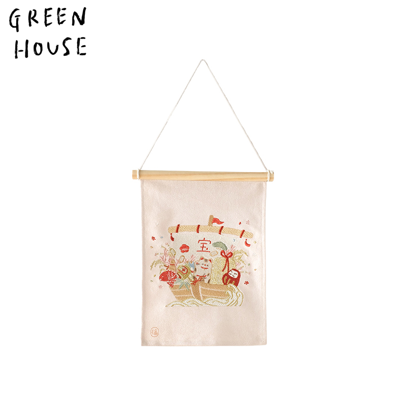 ■GREEN HOUSE(グリーンハウス）■■2027お正月グッズ　先行予約■　刺繍ミニタペストリー　宝船