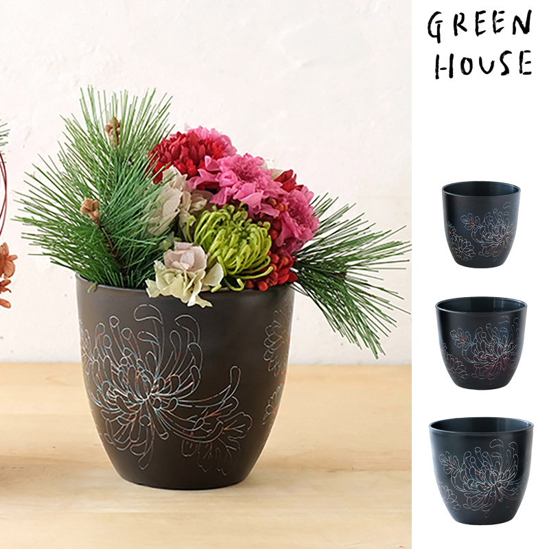 ■GREEN HOUSE(グリーンハウス）■■2027お正月グッズ　先行予約■　プラポット　螺鈿大菊