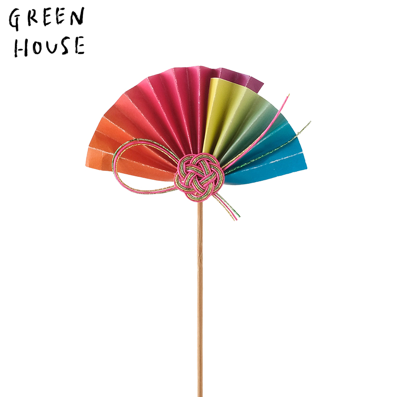 ■GREEN HOUSE(グリーンハウス）■■2027お正月グッズ　先行予約■　水引ピック　扇　グラデーション