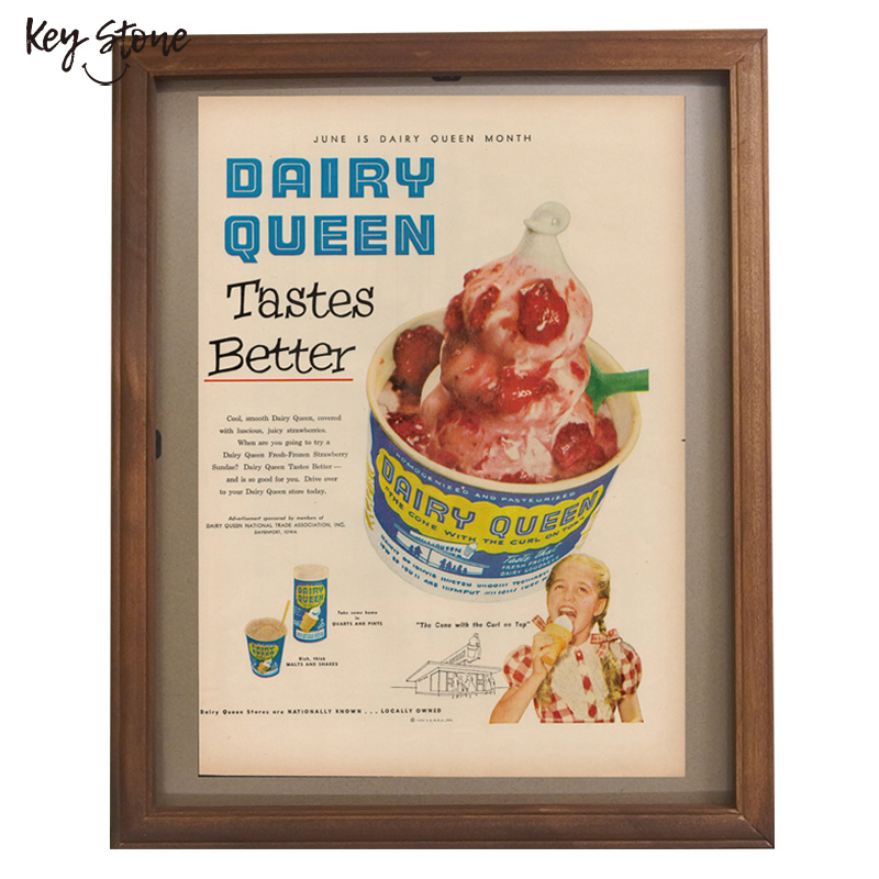 ■キーストーン■■2025AW　新作■　ヴィンテージフレームポスター　ICE CREAM