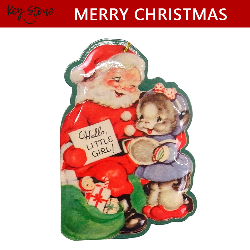 ■キーストーン■■2025X'mas　先行予約■　メタルダイカットポストカード X'mas　サンタ＆キャット