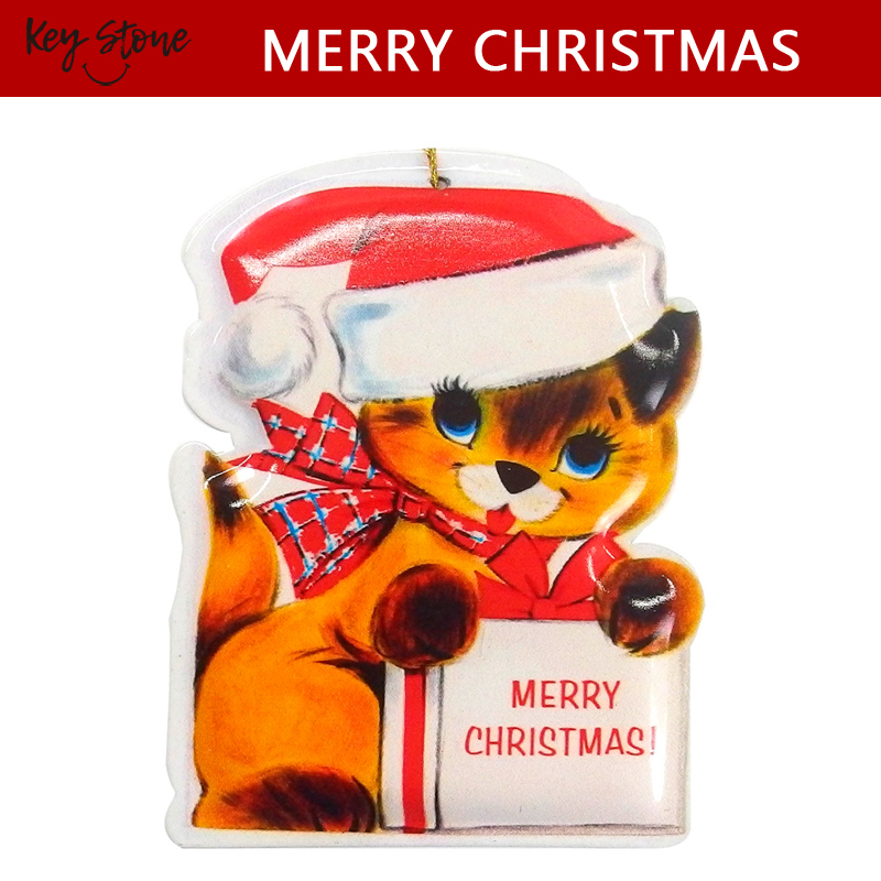 ■キーストーン■■2025X'mas　先行予約■　メタルダイカットポストカード X'mas　サンタハットキャット